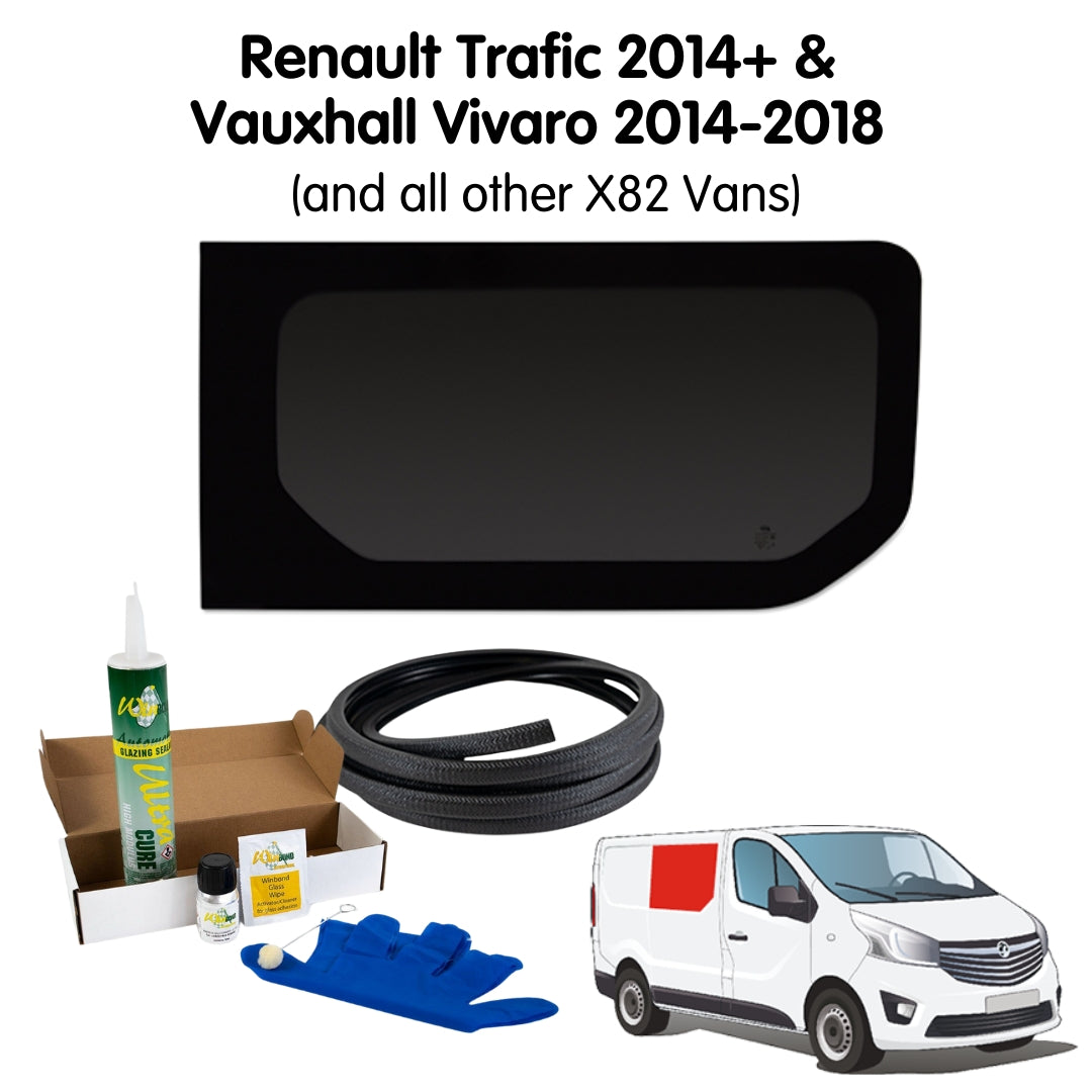 Right Fixed Window + Fitting Kit for Vauxhall Vivaro (2014-2018), Renault Trafic (2014 - Present) & Other X82 Vans