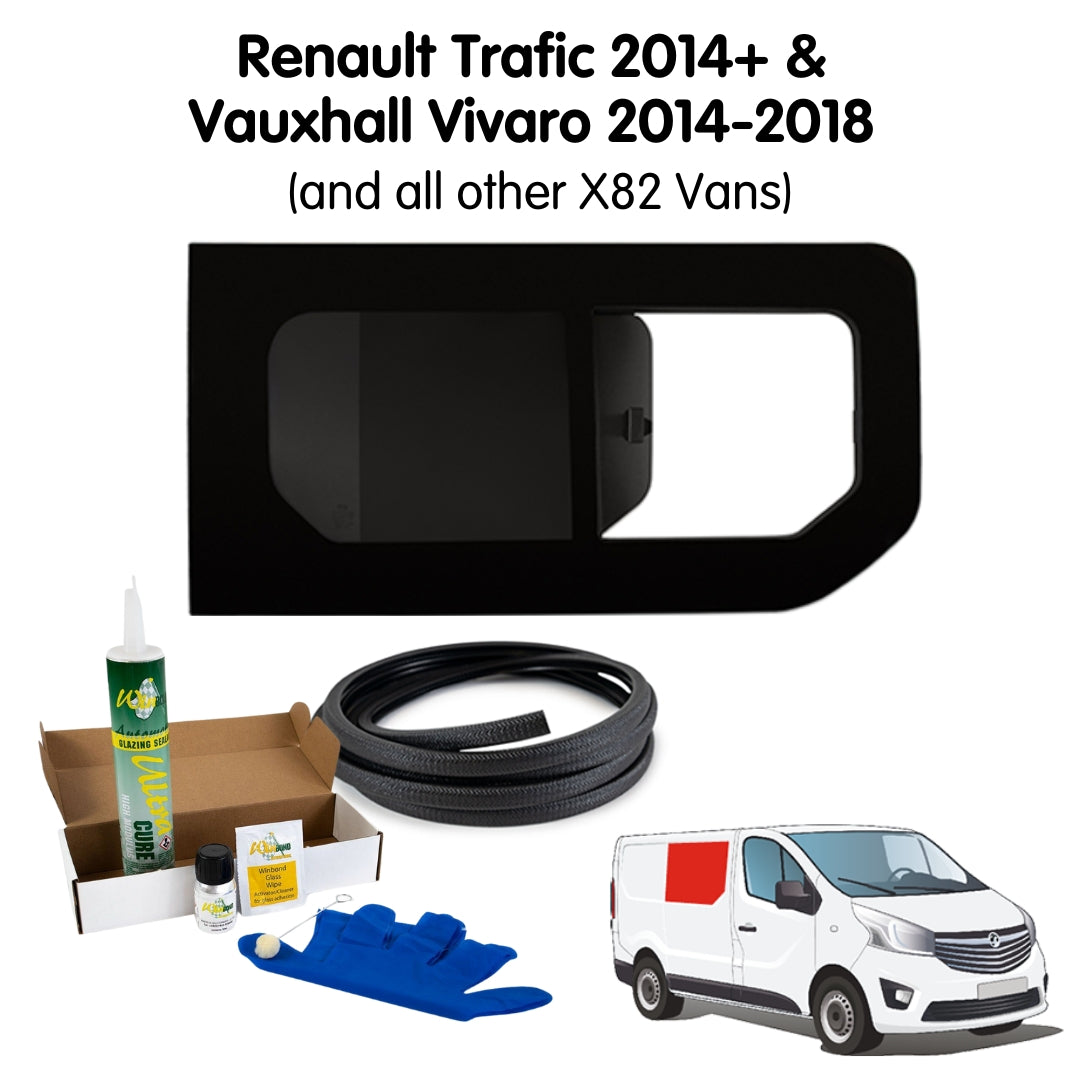 Right Opening Window + Fitting Kit for Vauxhall Vivaro (2014-2018), Renault Trafic (2014 - Present) & Other X82 Vans