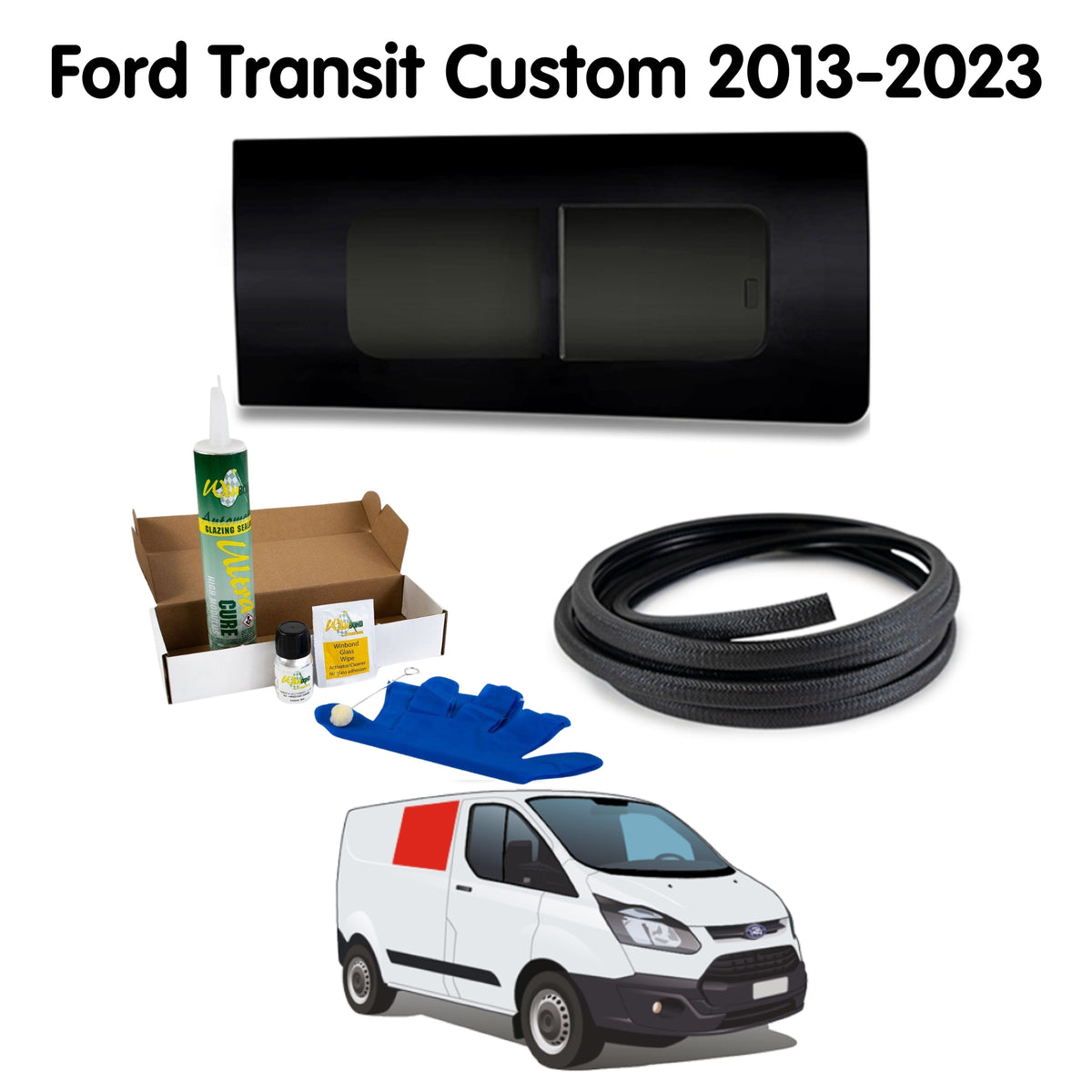 Right Opening Window + Fitting Kit for Ford Transit Custom 2013-2023
