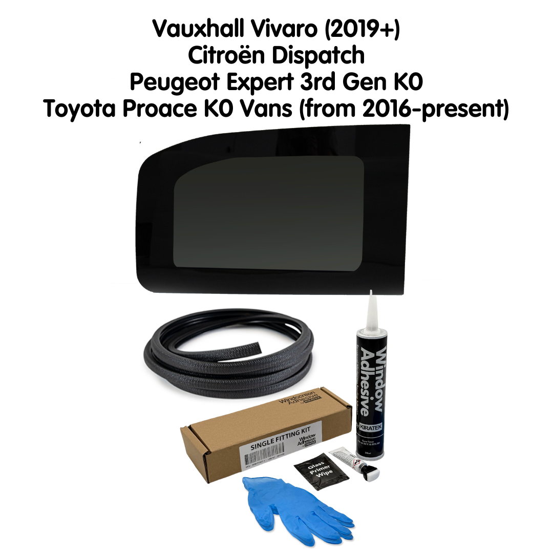 Right Rear Quarter Window + Fitting Kit for Citroën Dispatch