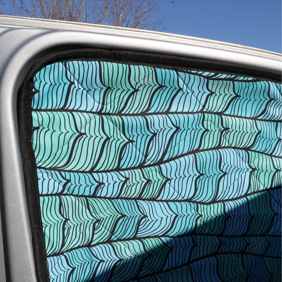 Campervan Magnetic Internal Thermal Cab Window Screen Set — Black (Out