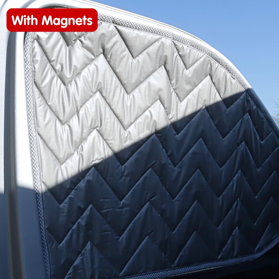 Internal Cab Silver Screens with Magnets or Suckers for VW Transporter T5 to T6.1, Trafic, Transit Custom & PSA Vans — SILVER