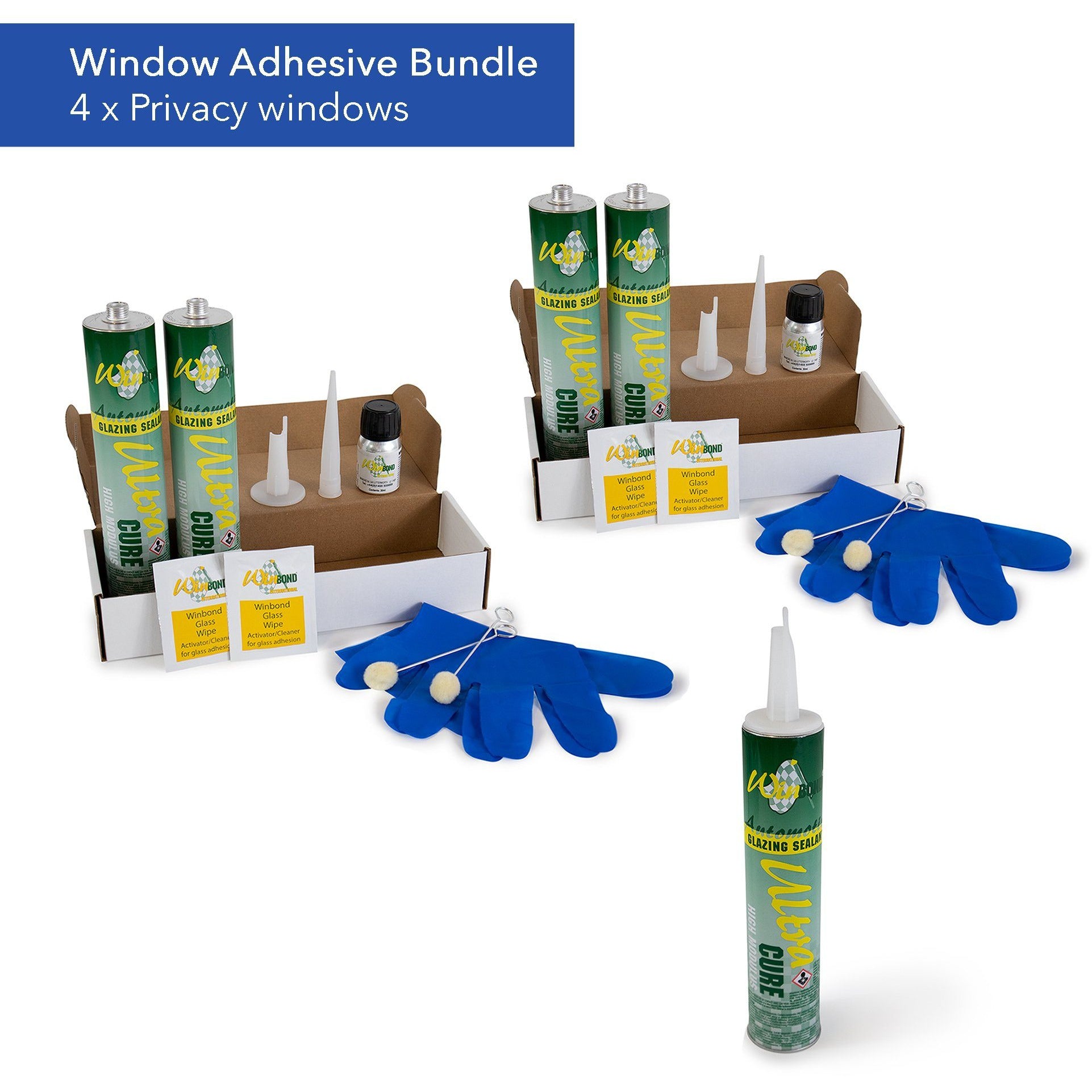 Ultra Cure Campervan Window Adhesive Bundle Kiravans Window Adhesive Bundle - 4 x Windows 