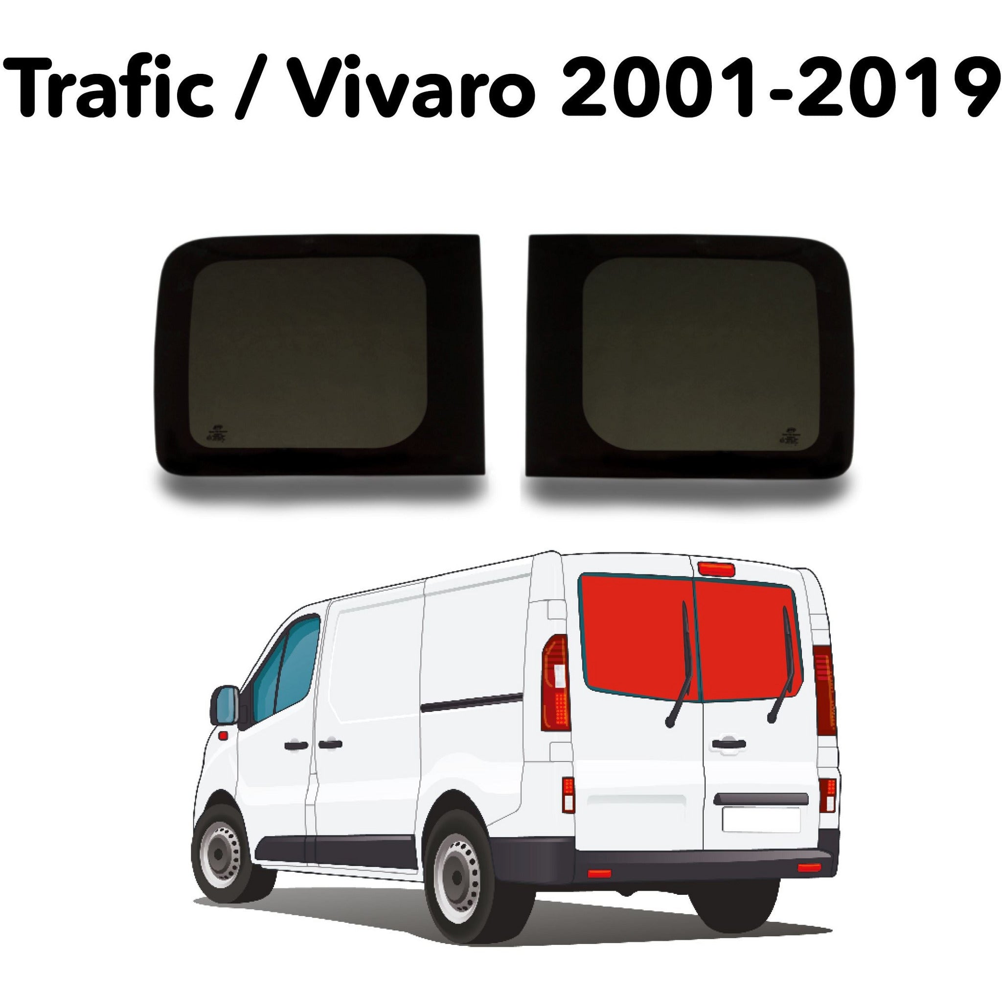 Barn Door Windows Trafic / Vivaro 2001-2019 Camper Glass by Kiravans 