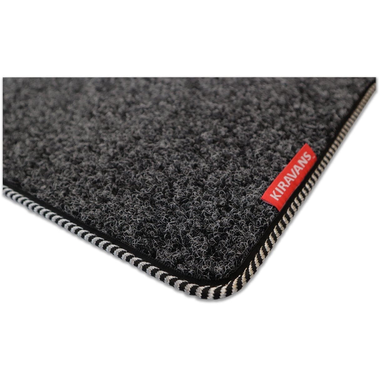 VW T6.1 Cab Mat - 2 Single Seats (Right Hand Drive) Kiravans Anthracite with Silver & Black Trim 