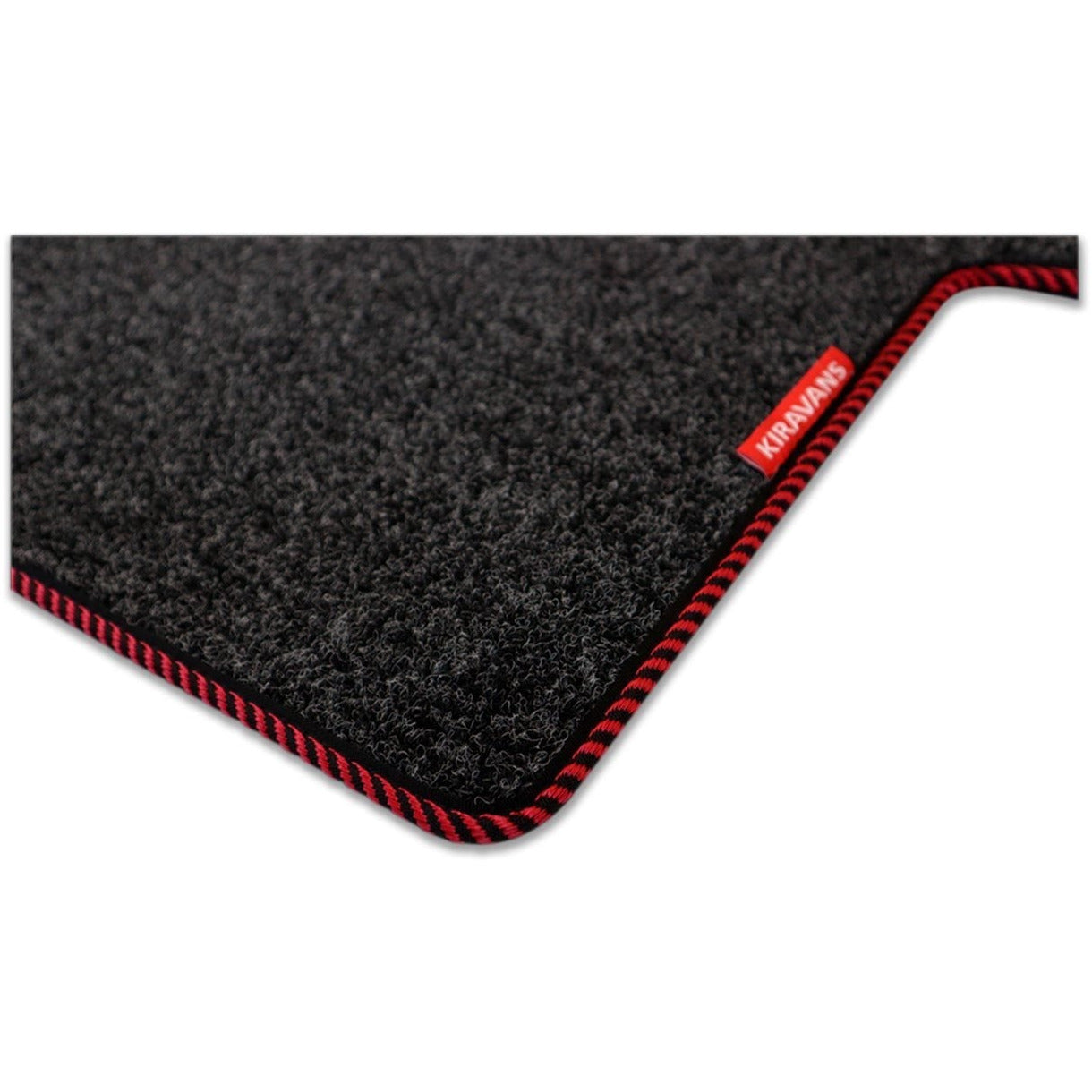 Cab Mat - For the VW T5/T6 Double Seat Swivel (Right Hand Drive) Designed by Kiravans Anthracite with Red & Black Trim 