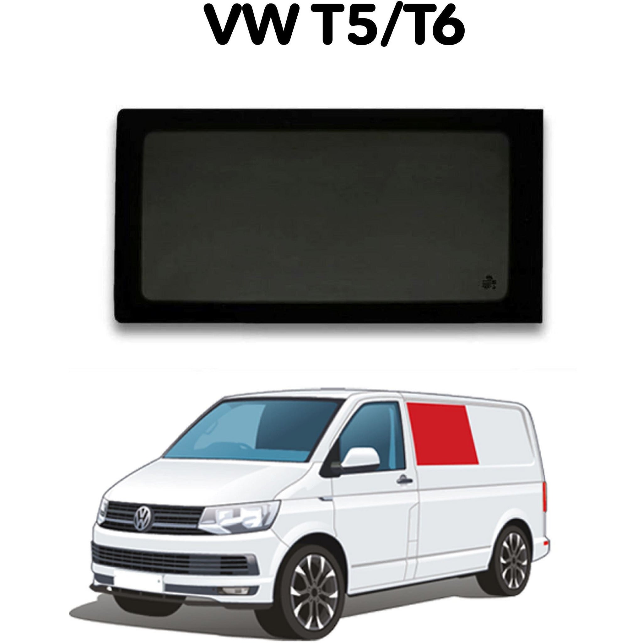 Left Fixed Window VW T5 / T6 - Non-sliding door Camper Glass by Kiravans 