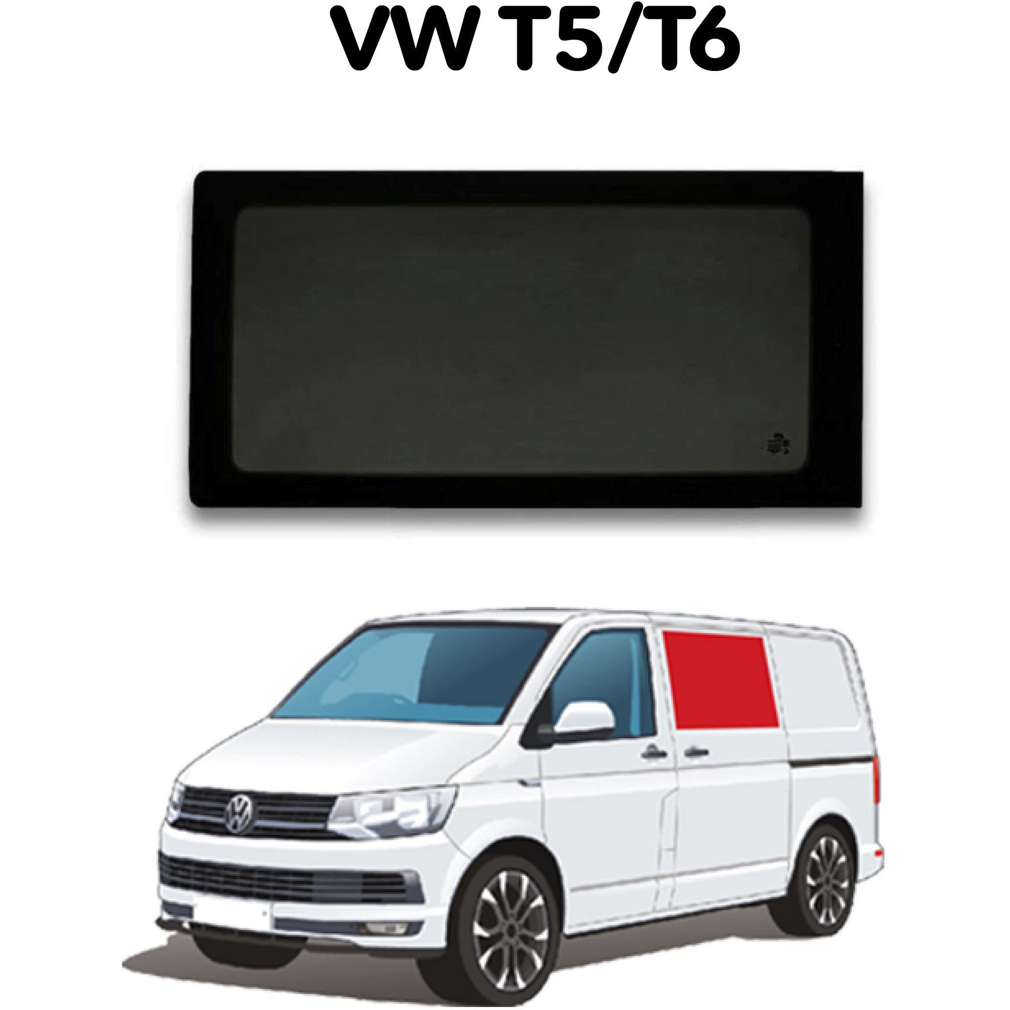 Left Fixed Window VW T5 / T6 - Sliding Door P2S Camper Glass by Kiravans 