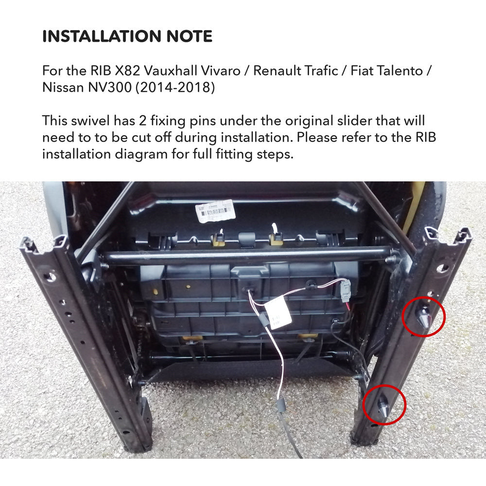 RIB X82 Vauxhall Vivaro / Renault Trafic / Fiat Talento / Nissan NV300 (2014-2018) Single Seat Swivel - Offset Passenger (Right Hand Drive) RIB 