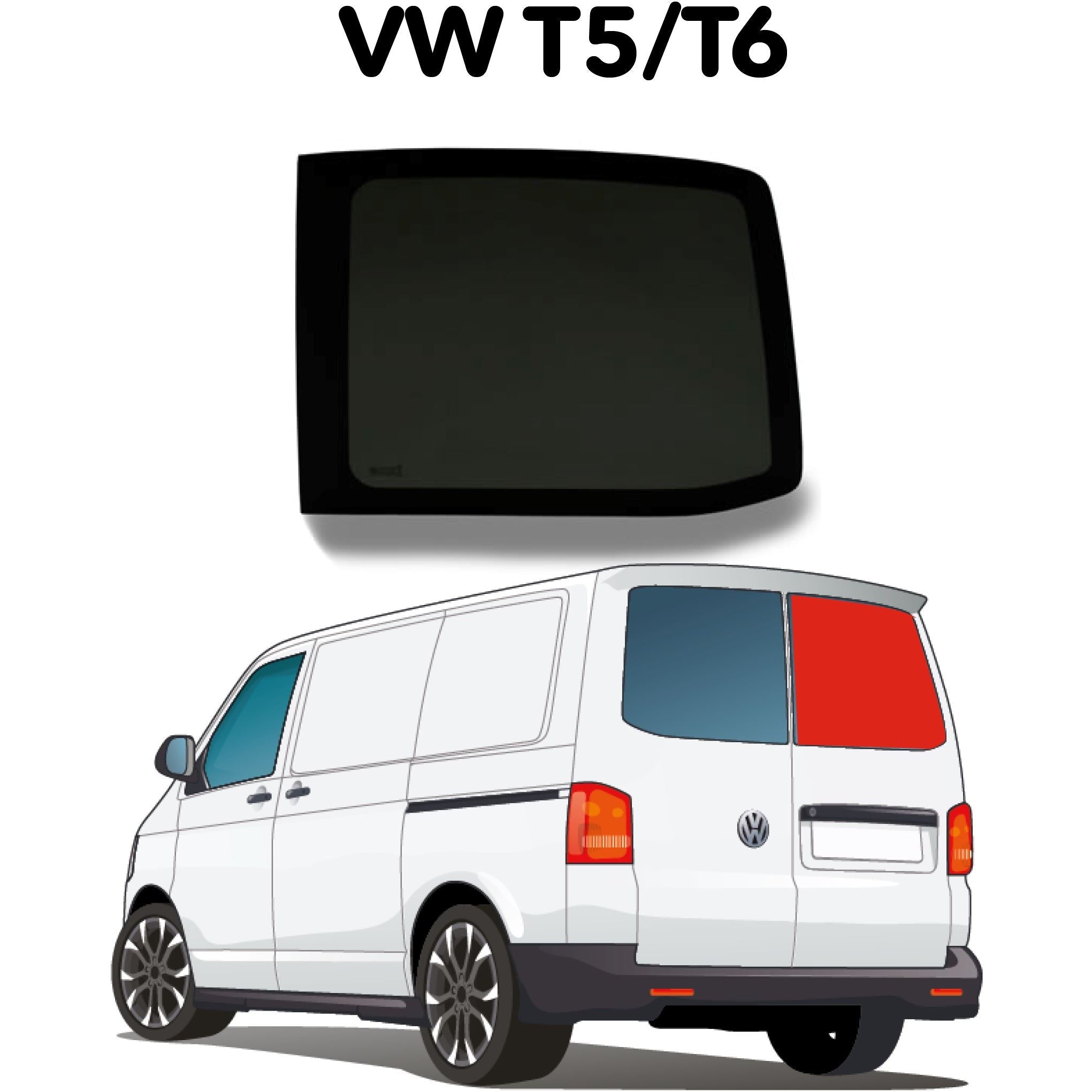 Right Barn Door Window VW T5 / T6 Camper Glass by Kiravans 