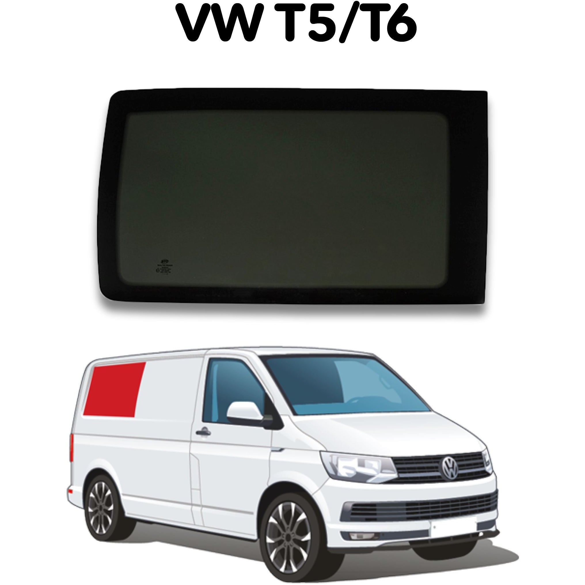 Right Rear Quarter Window VW T5 / T6 Camper Glass by Kiravans 