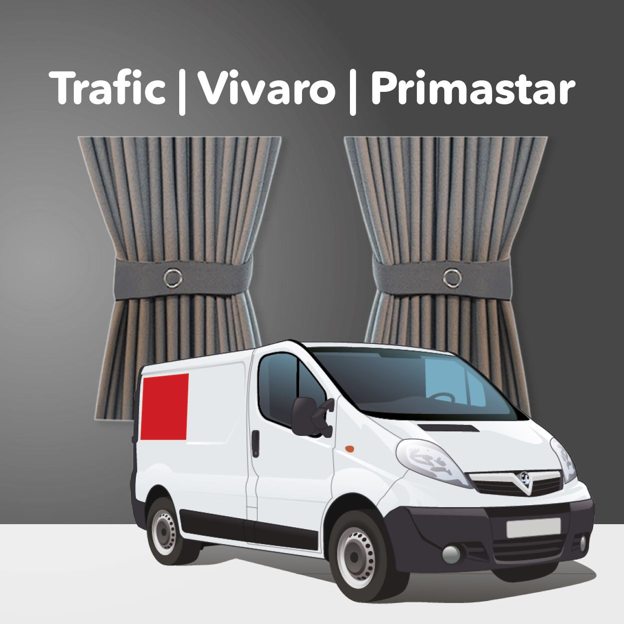 Trafic / Vivaro 2001-2014 Curtain Kit - Right Back SWB (Grey) Kiravans 