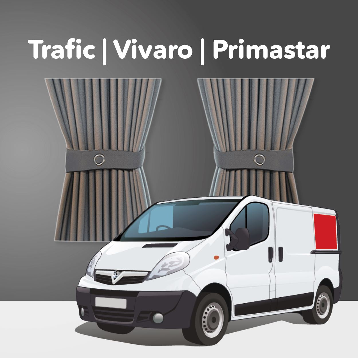 Trafic / Vivaro 2001-2014 Curtain Kit - Left Back SWB (Grey) Kiravans 