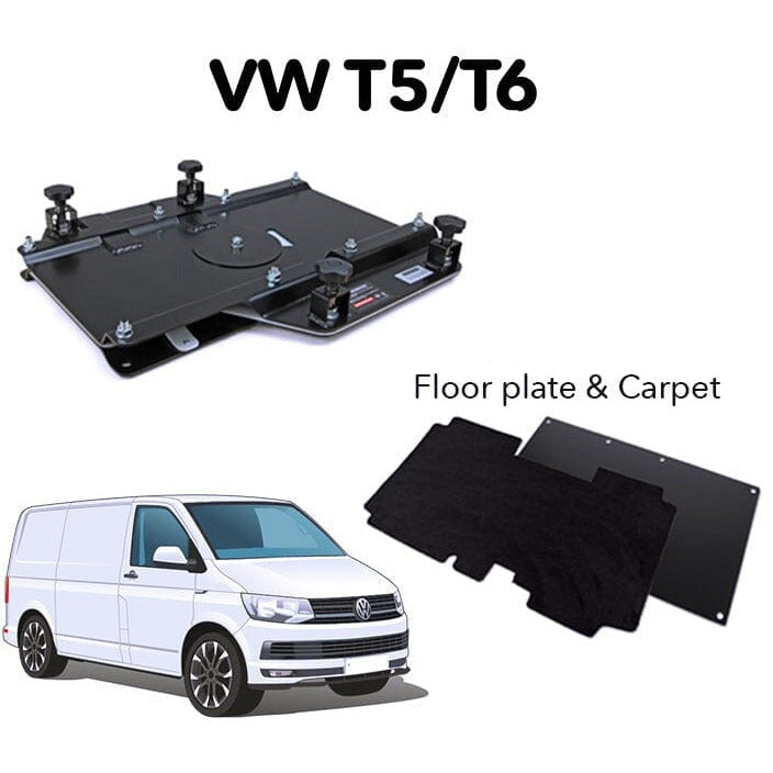 Kiravans VW T5/T6 Double Passenger Swivel + Floor & Carpet + RIB Single Driver Seat Swivel Bundle Designed by Kiravans 