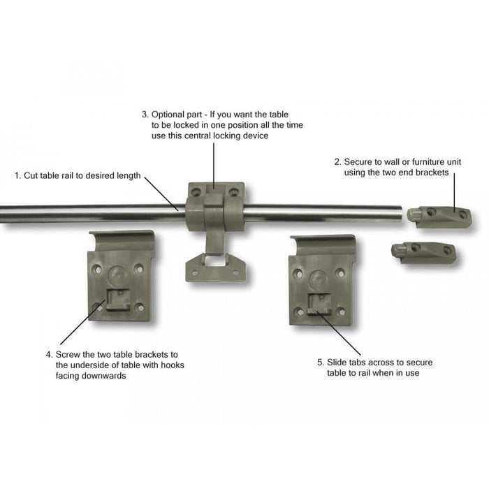Wall-Mounted Sliding Table Rail System