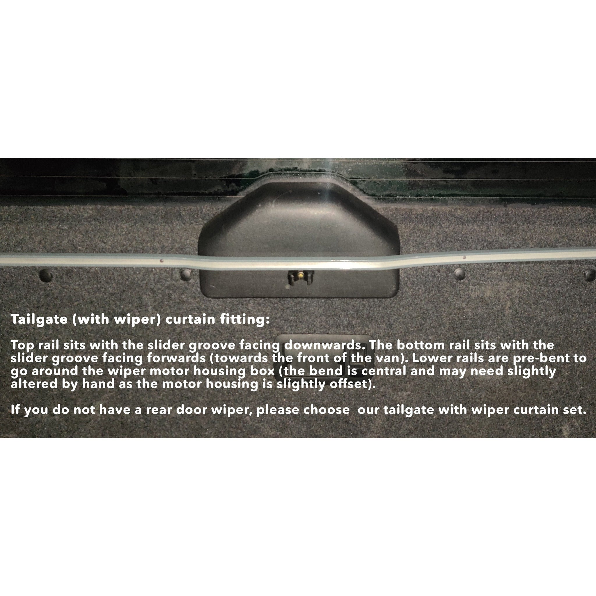 VW T5/T6 Curtain Kit - Tailgate Door - with wiper (Black) Kiravans 