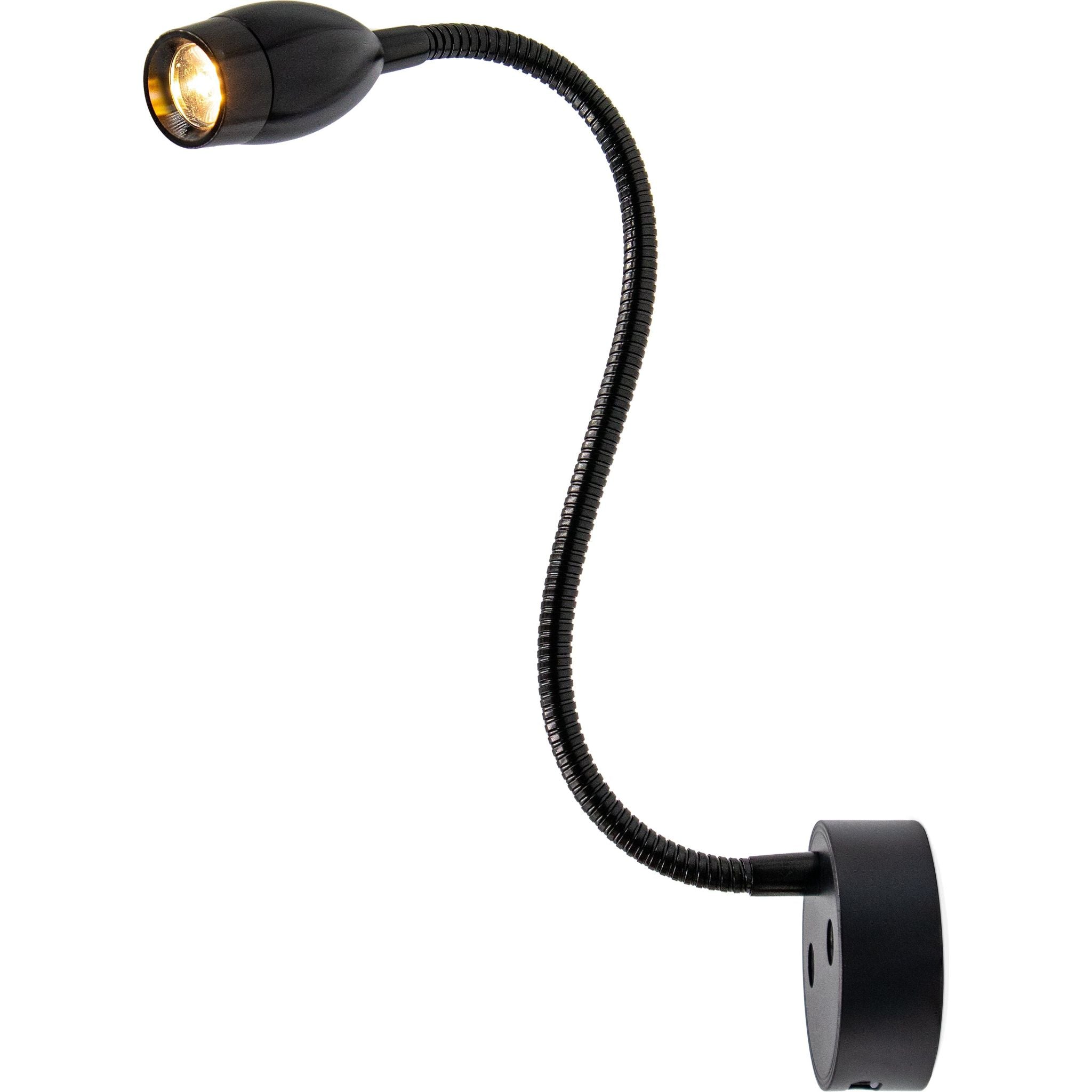 Black LED Tulip Reading Lamp USB 300mm - Touch On/Off (Warm White) Kiravans