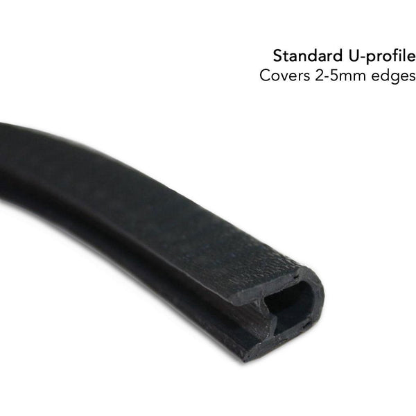 U-Profile Window Edge trim in Black - Standard & Wide Sizes